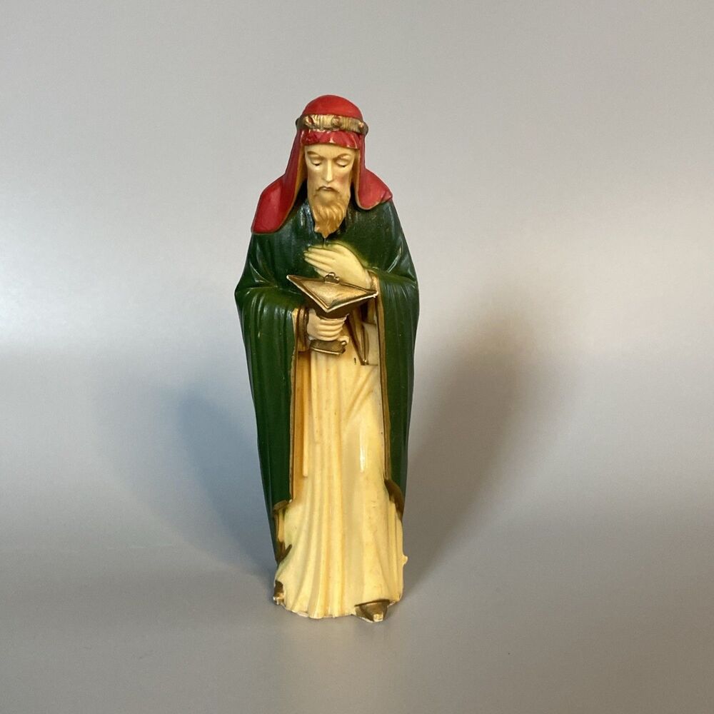 Vintage 5.25” WISE MAN Nativity Figure Hong Kong Hard Plastic #844
